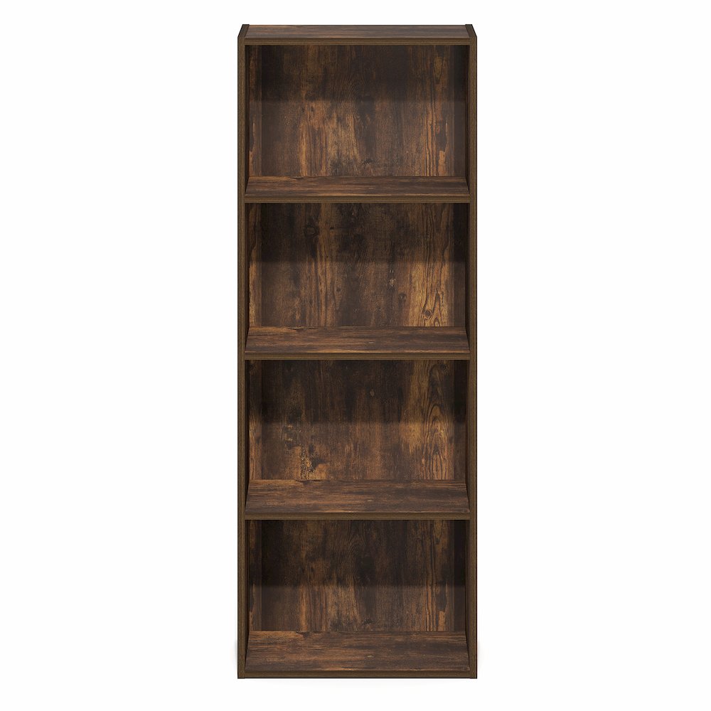 LUDER Book Shelf, 4-Tier Bookshelf, Bookcase with Open Shelf, 9.3 x 15.6 x 41.7