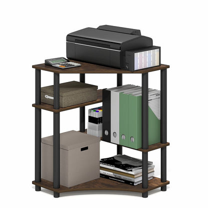TURN-N-TUBE Desk, Corner Gaming Desk with Storage Shelves