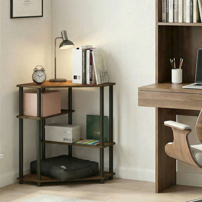 TURN-N-TUBE Desk, Corner Gaming Desk with Storage Shelves