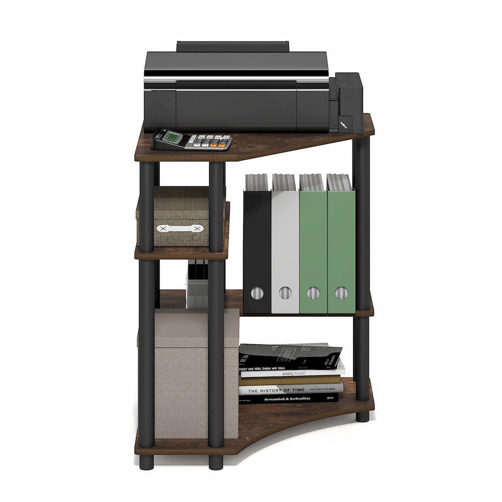 TURN-N-TUBE Desk, Corner Gaming Desk with Storage Shelves