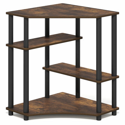 TURN-N-TUBE Desk, Corner Gaming Desk with Storage Shelves