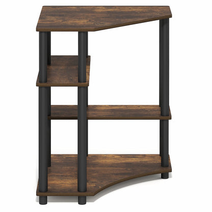 TURN-N-TUBE Desk, Corner Gaming Desk with Storage Shelves
