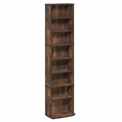 JAYA DVD Shelf, 8-Tier Tall Narrow CD Rack, Media Shelf with Adjustable Shelves