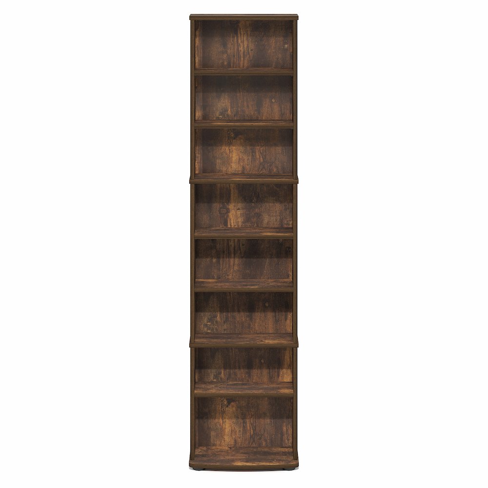 JAYA DVD Shelf, 8-Tier Tall Narrow CD Rack, Media Shelf with Adjustable Shelves
