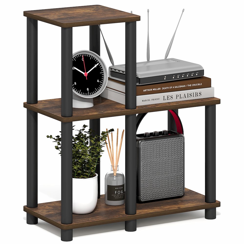 TURN-N-TUBE Storage Shelves, 3-Tier Ladder Book Shelf with Open Frame Design