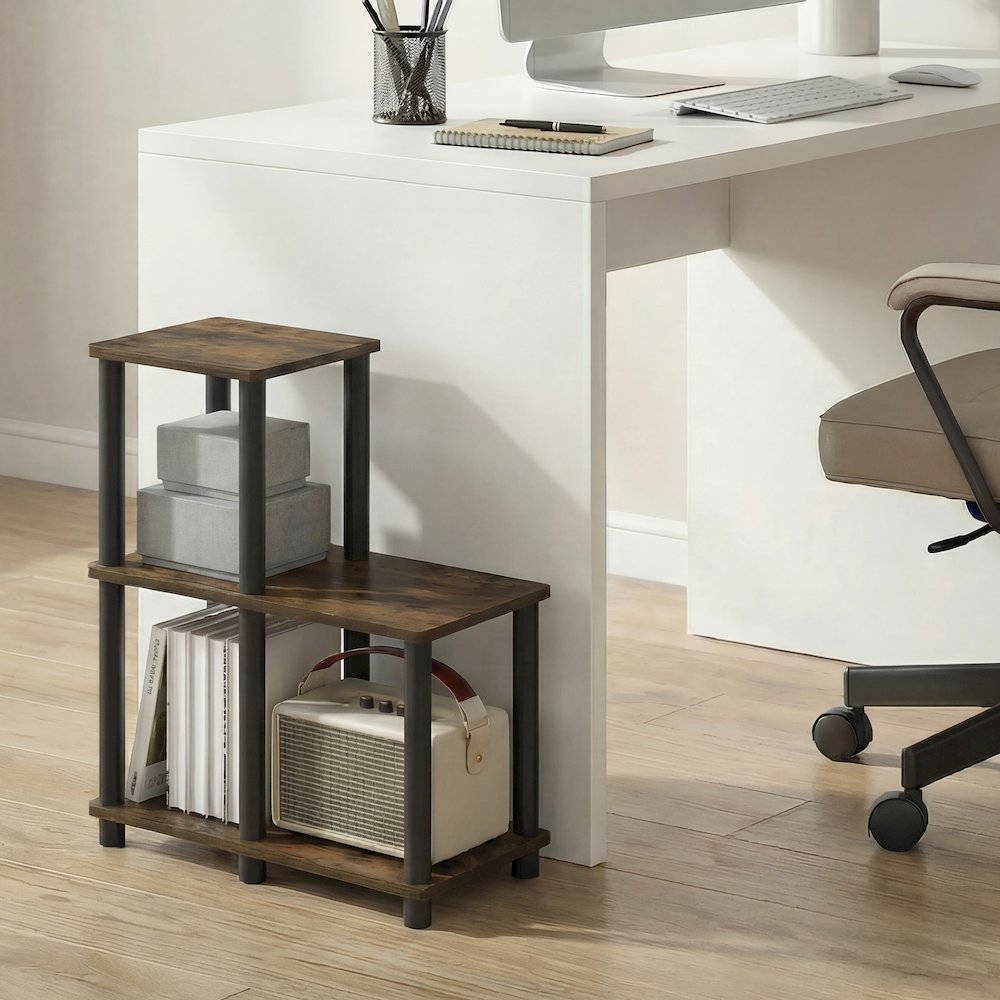 TURN-N-TUBE Storage Shelves, 3-Tier Ladder Book Shelf with Open Frame Design