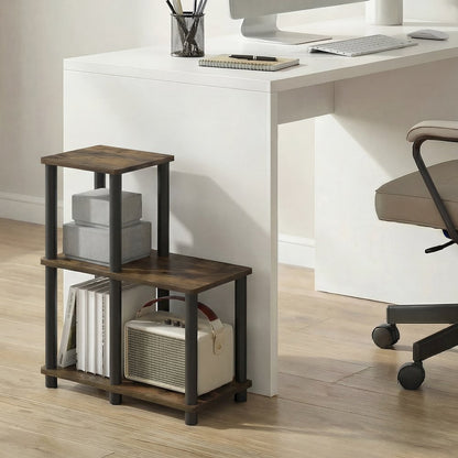 TURN-N-TUBE Storage Shelves, 3-Tier Ladder Book Shelf with Open Frame Design