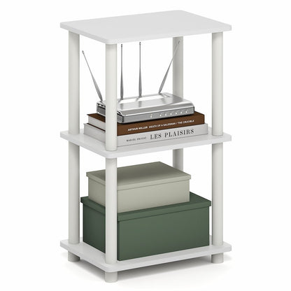 TURN-N-TUBE Storage Shelves, 3-Tier Open Frame Book Shelf, Standing Corner Shelf
