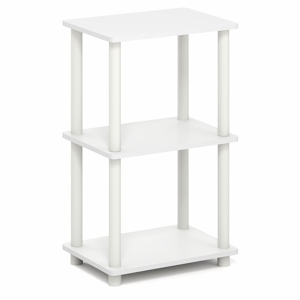 TURN-N-TUBE Storage Shelves, 3-Tier Open Frame Book Shelf, Standing Corner Shelf