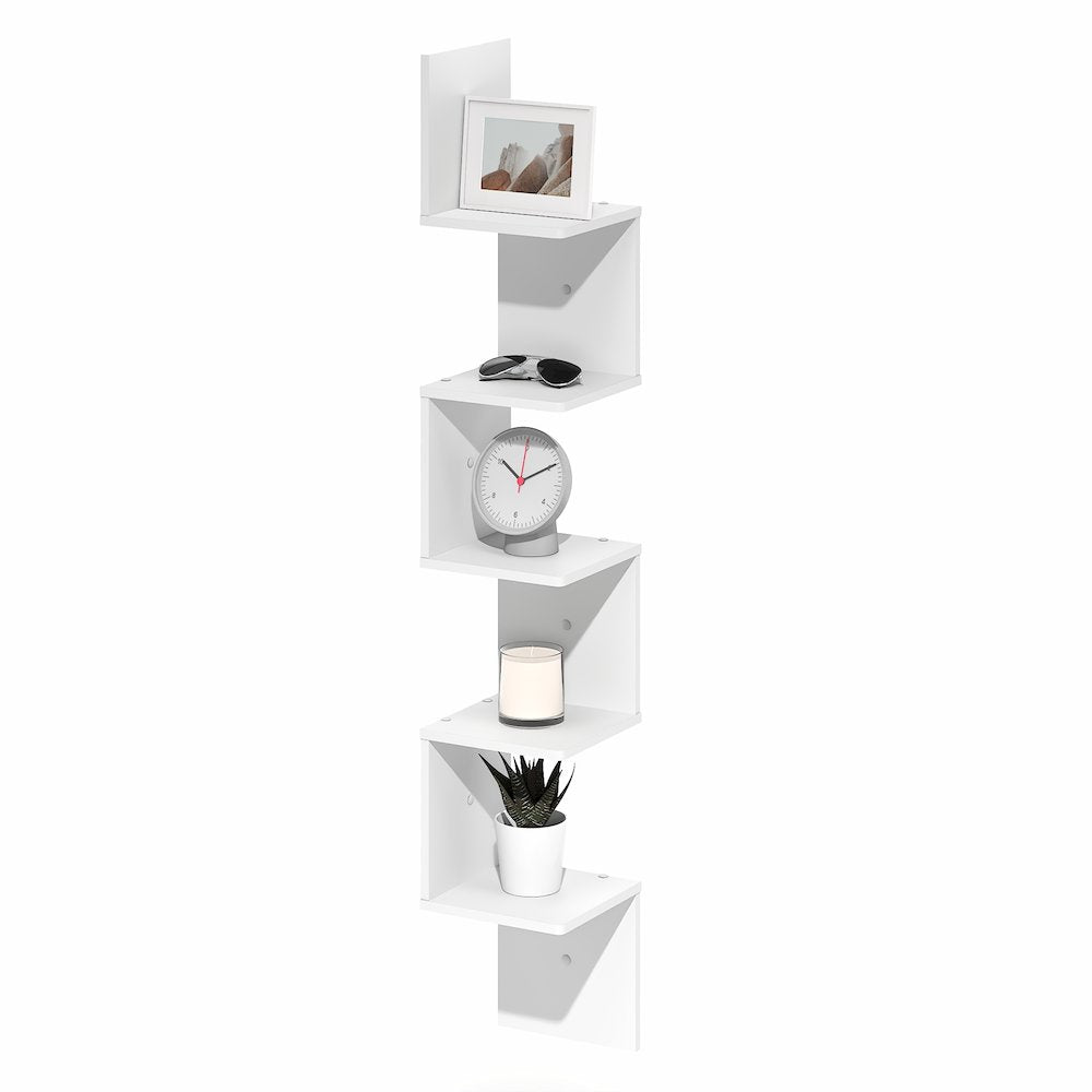 ROSSI Corner Floating Shelves for Wall, 5-Tier Corner Square Wall Shelf