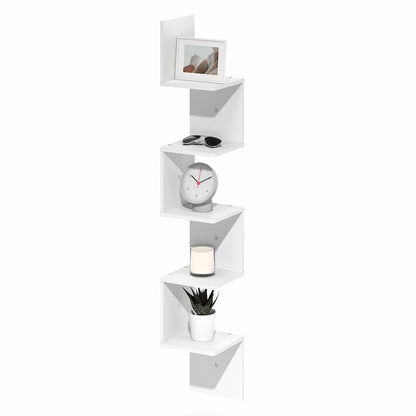 ROSSI Corner Floating Shelves for Wall, 5-Tier Corner Square Wall Shelf