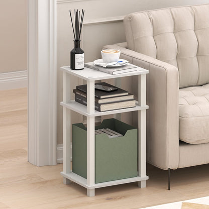 JUST Side Table, 3-Tier Open Shelf End Table, Toolless Assembly Night Stand