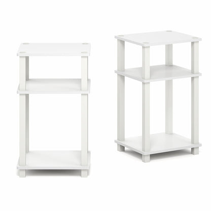 JUST Side Table Set of 2, 3-Tier Open Shelf Modern End Table