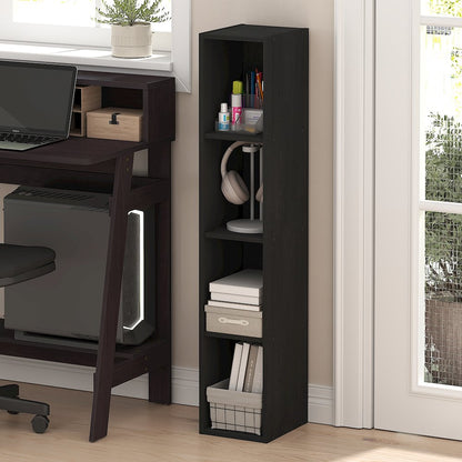 FULDA Book Shelf, 4-Tier Narrow Bookshelf, 9.3 x 7.9 x 41.6