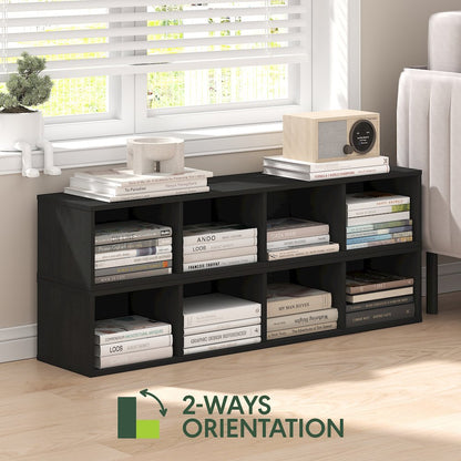 FULDA Book Shelf, 4-Tier Narrow Bookshelf, 9.3 x 7.9 x 41.6
