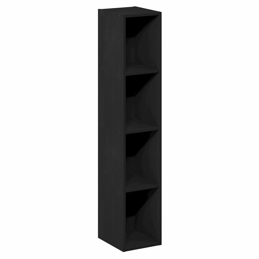 FULDA Book Shelf, 4-Tier Narrow Bookshelf, 9.3 x 7.9 x 41.6