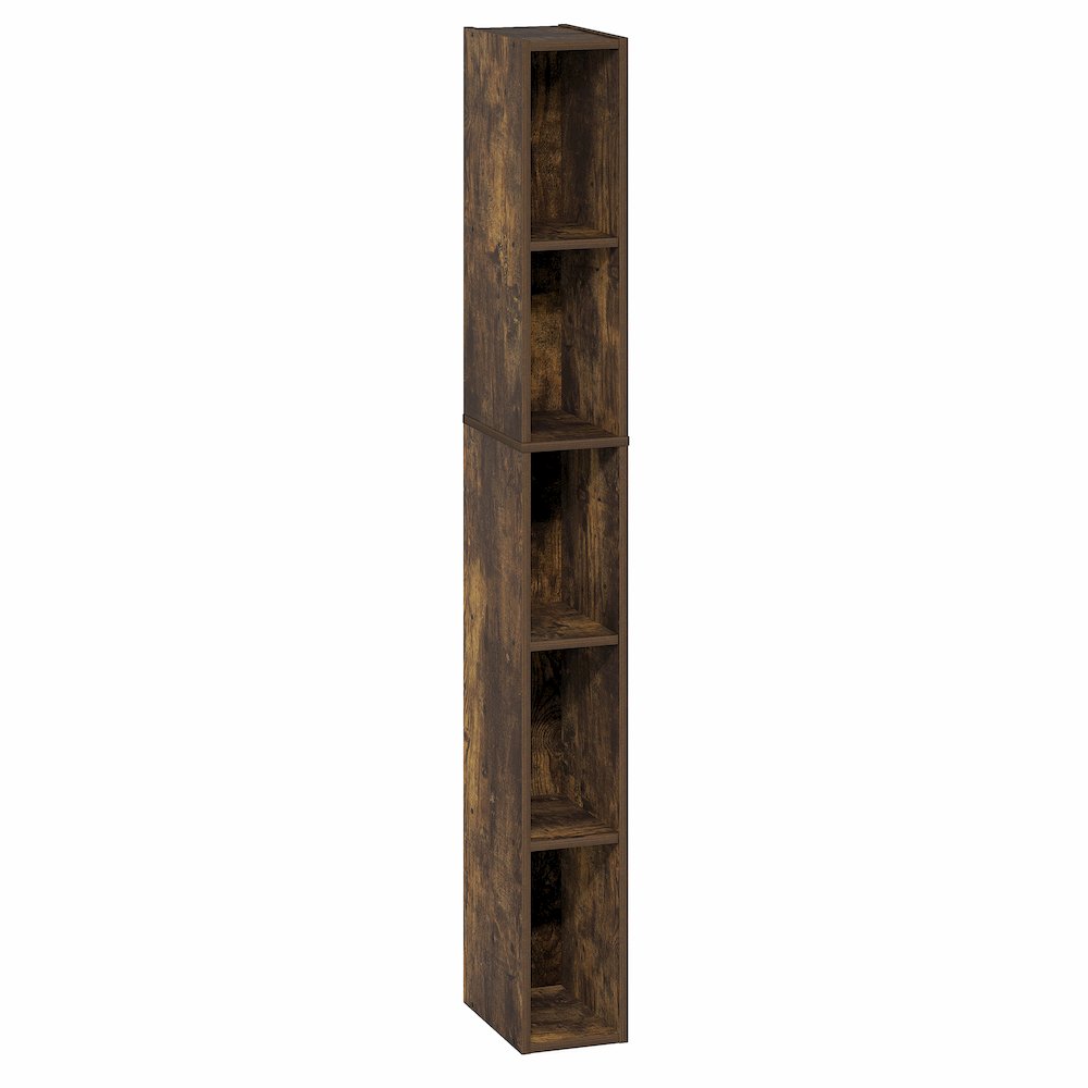 FULDA Book Shelf, 5-Tier Tall Narrow Bookshelf, 9.3 x 5.9 x 51.9