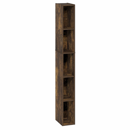 FULDA Book Shelf, 5-Tier Tall Narrow Bookshelf, 9.3 x 5.9 x 51.9