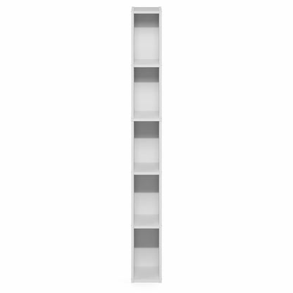 FULDA Book Shelf, 5-Tier Tall Narrow Bookshelf, 9.3 x 5.9 x 51.9