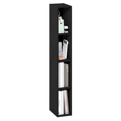 FULDA Book Shelf, 4-Tier Narrow Bookshelf, 9.3 x 5.9 x 41.6