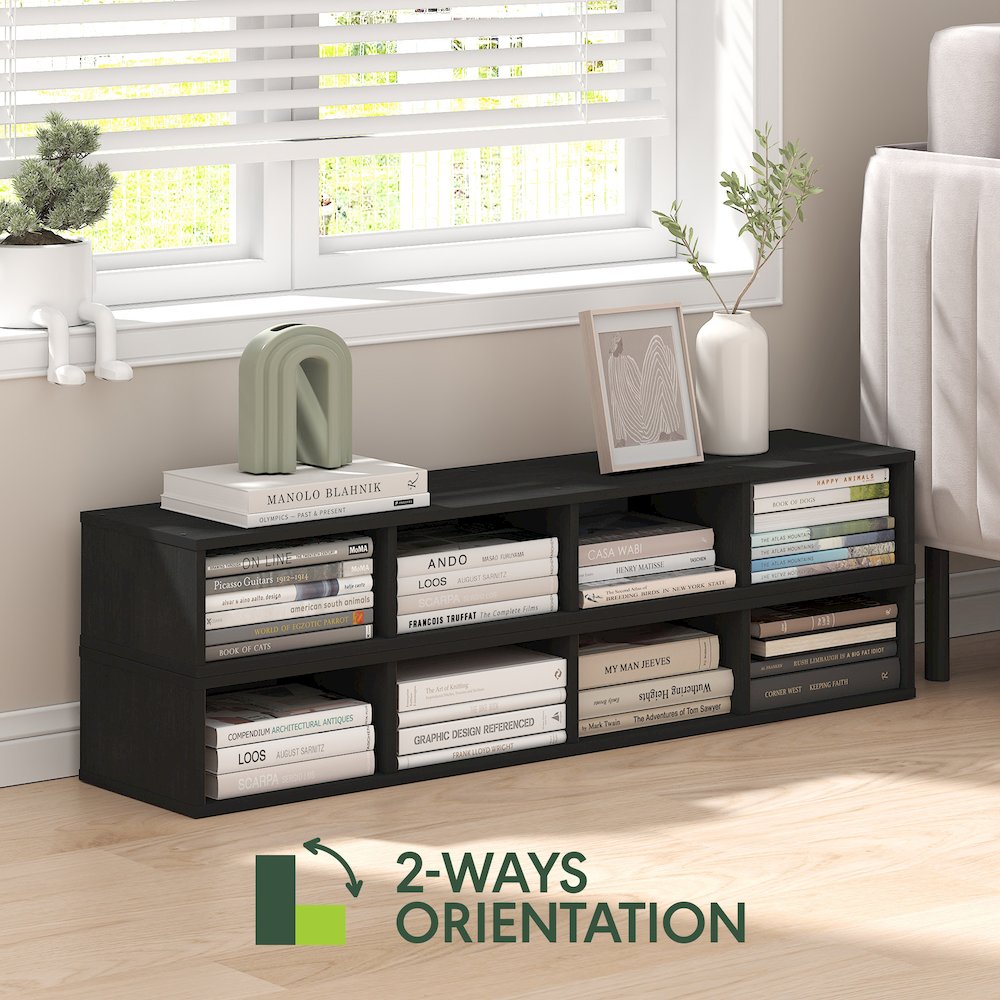 FULDA Book Shelf, 4-Tier Narrow Bookshelf, 9.3 x 5.9 x 41.6