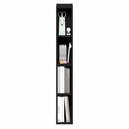 FULDA Book Shelf, 4-Tier Narrow Bookshelf, 9.3 x 5.9 x 41.6
