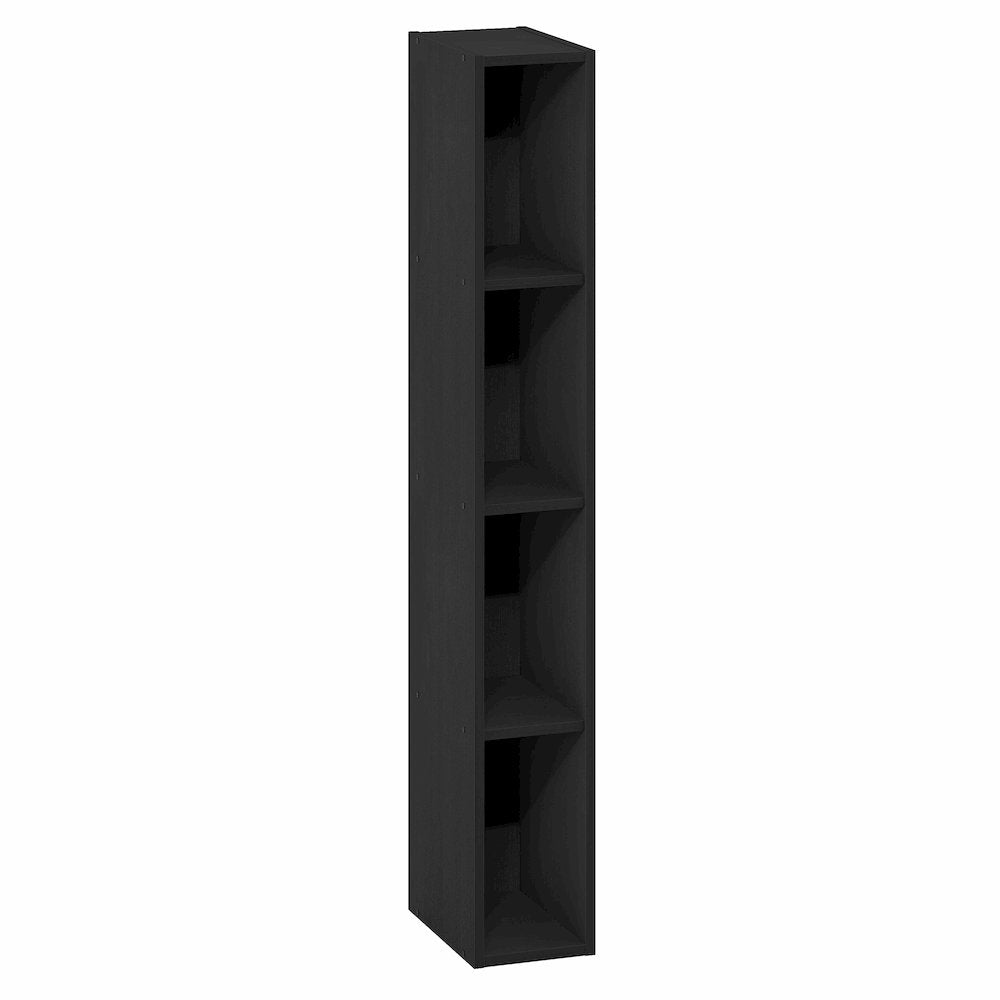 FULDA Book Shelf, 4-Tier Narrow Bookshelf, 9.3 x 5.9 x 41.6