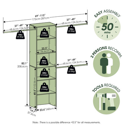 FANO Closet Organizers and Storage, 14.8 x 23.6 x 82.1 for Wardrobe