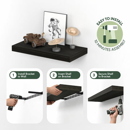 TANNA Floating Shelves for Wall Set of 2, 12 x 24 Wall Shelf