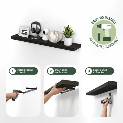 TANNA Floating Shelves for Wall Set of 2, 12 x 47 Wall Shelf
