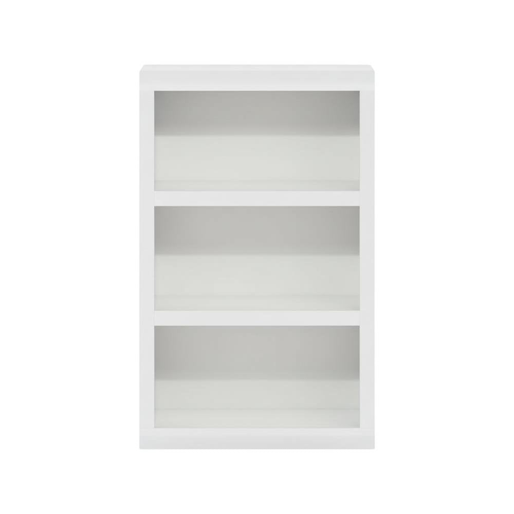 Wooden White Bookcase with Spacious Shelves for Living Room Storage