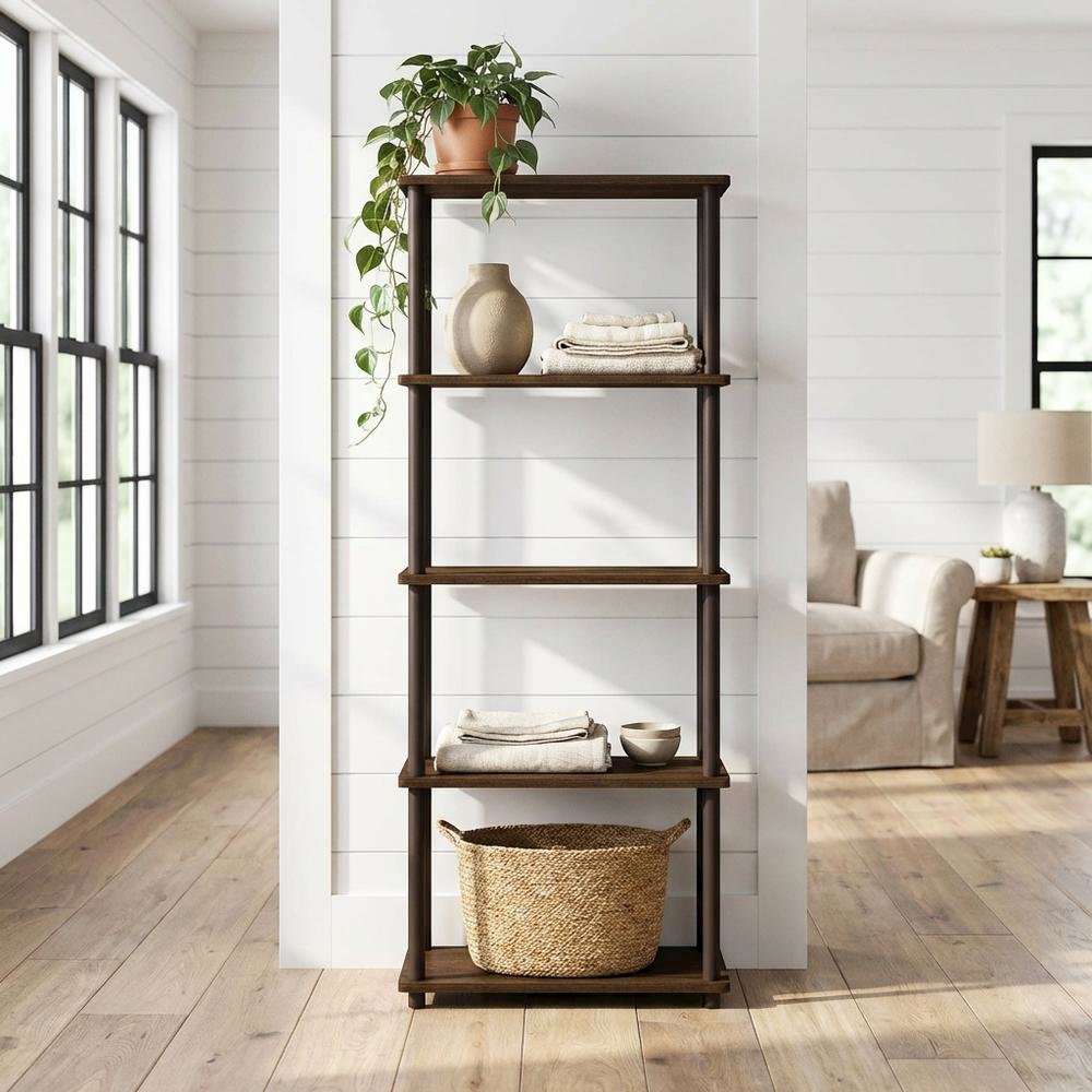 Wooden bookcase with simple design and sturdy build for home or office use