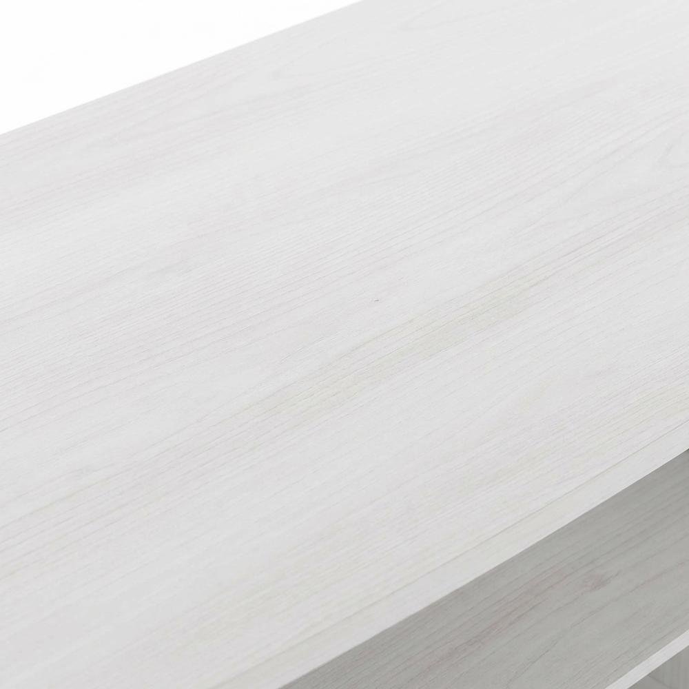 Stylish White Oak Entertainment Center for TVs Up to 55-In, Steel Tubes