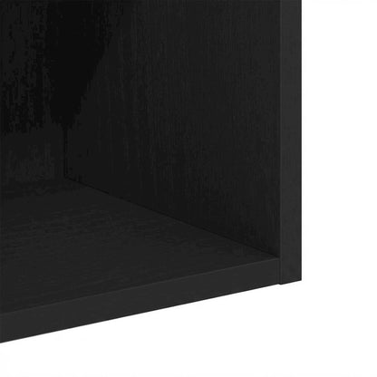 Black Wooden Bookcase with Compact Design and Sturdy Construction