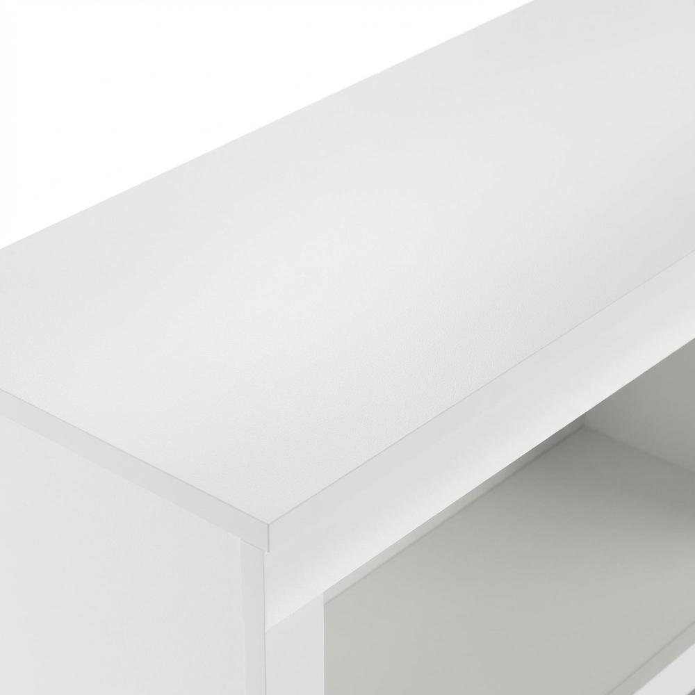 Wooden White Bookcase with Spacious Shelves for Living Room Storage