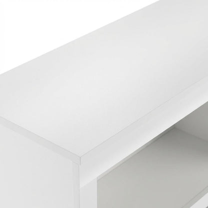 Wooden White Bookcase with Spacious Shelves for Living Room Storage