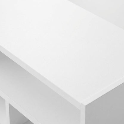 White desk organizing shelf with multi-tier design and sturdy wood construction