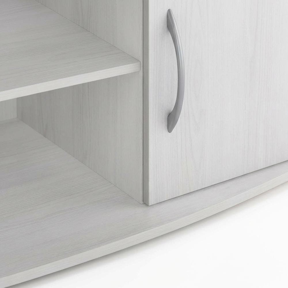 Stylish White Oak Entertainment Center for TVs Up to 55-In, Steel Tubes