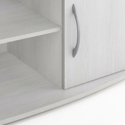 Stylish White Oak Entertainment Center for TVs Up to 55-In, Steel Tubes