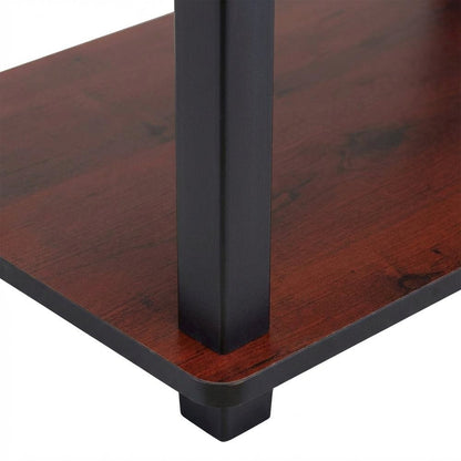 Brown 4-Tier Shoe Rack, Dark Cherry Engineered Wood, Tool-Free Assembly