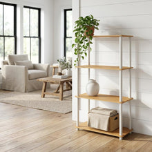 Wooden bookcase with sturdy construction and versatile design
