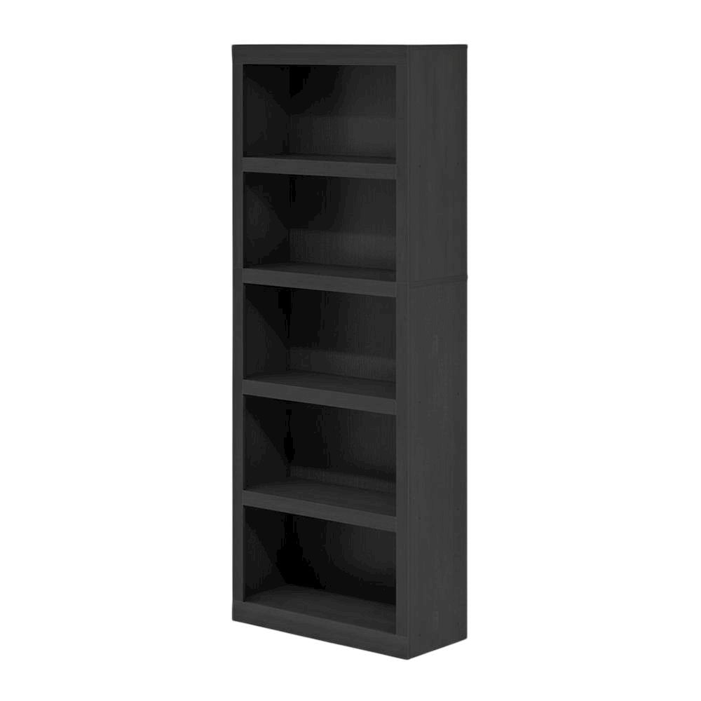 Bookcase in black wood with spacious open shelves for versatile storage