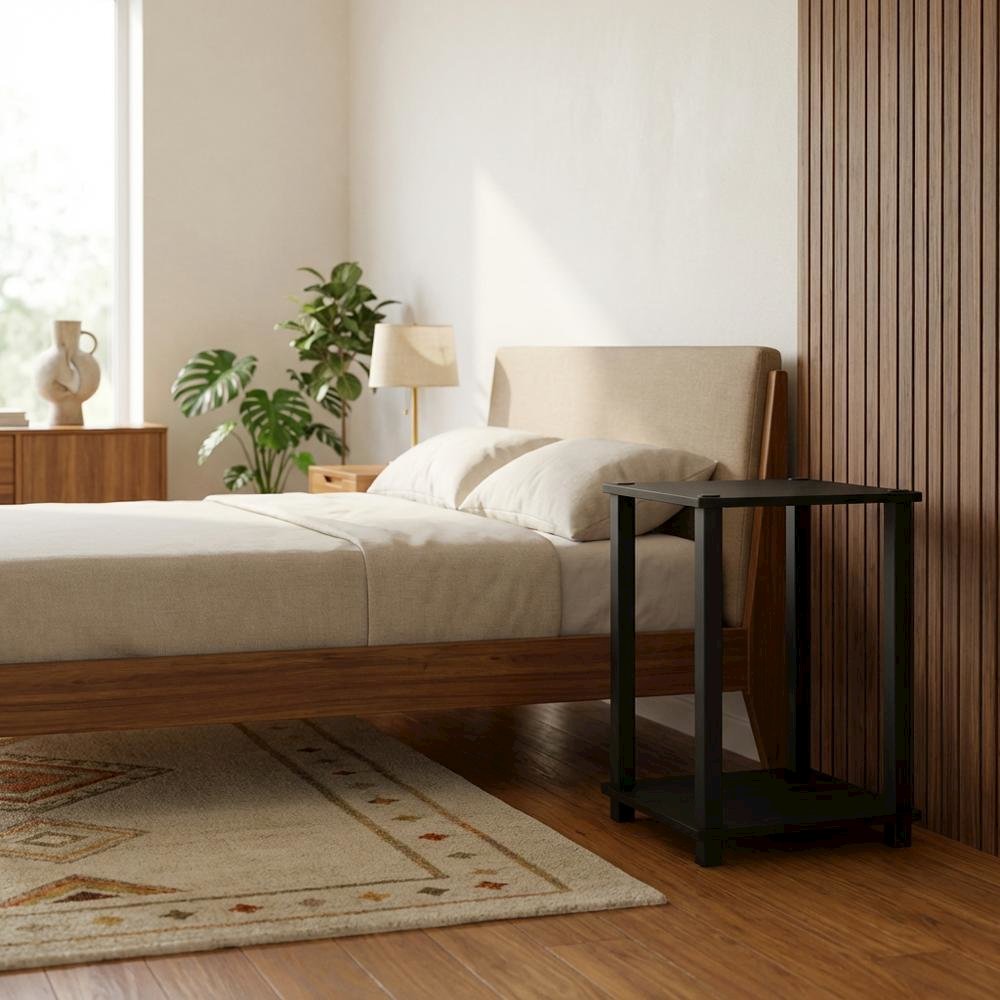 Espresso Nightstand with Wood Finish and Modern Design