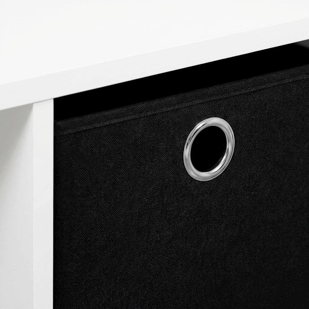 White and Black 3x2 Bookcase with Storage Bins for Organizing and Display