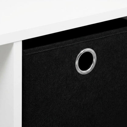 White and Black 3x2 Bookcase with Storage Bins for Organizing and Display