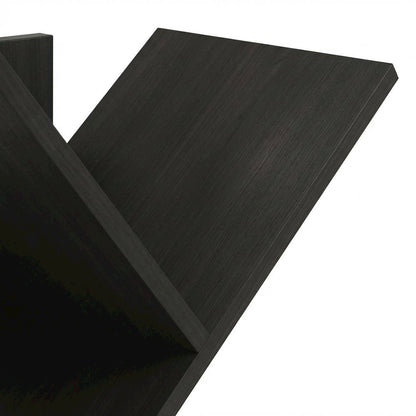 Espresso 9-Tier Floor Bookcase with Wooden Shelving for Storage and Display