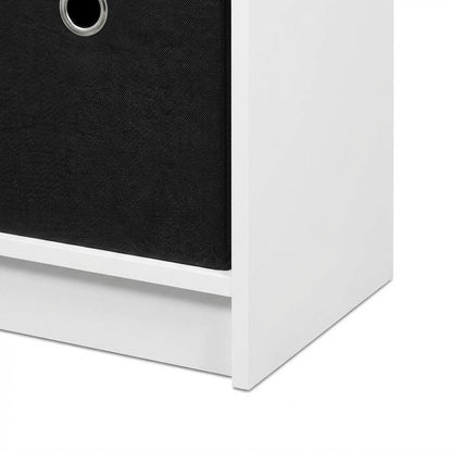 White and Black 3x2 Bookcase with Storage Bins for Organizing and Display
