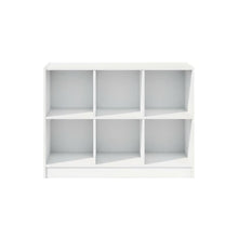 Wooden bookcase with open shelving for living room or office space