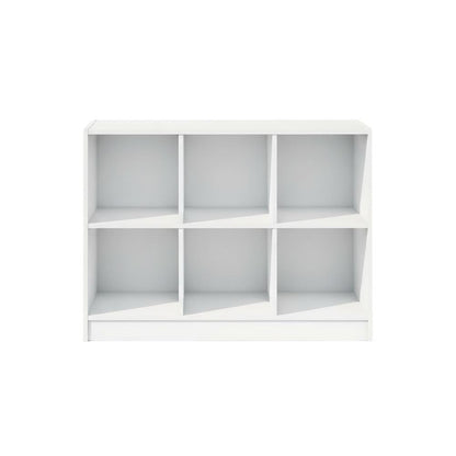 Wooden bookcase with open shelving for living room or office space