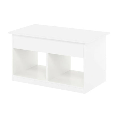 Solid White Lift Top Coffee Table with Storage and Durable Construction